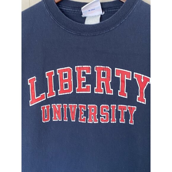 Liberty Flames Blue L/S T-Shirt Men's Size M Champion NCAA - Picture 4 of 8